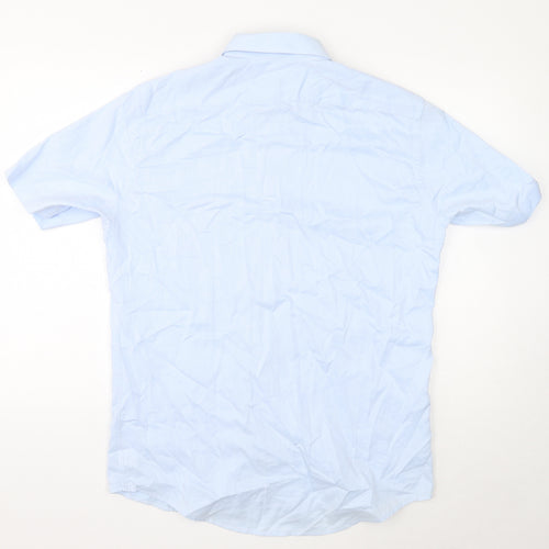 Lacoste Mens Blue Cotton Button-Up Size L Collared Button