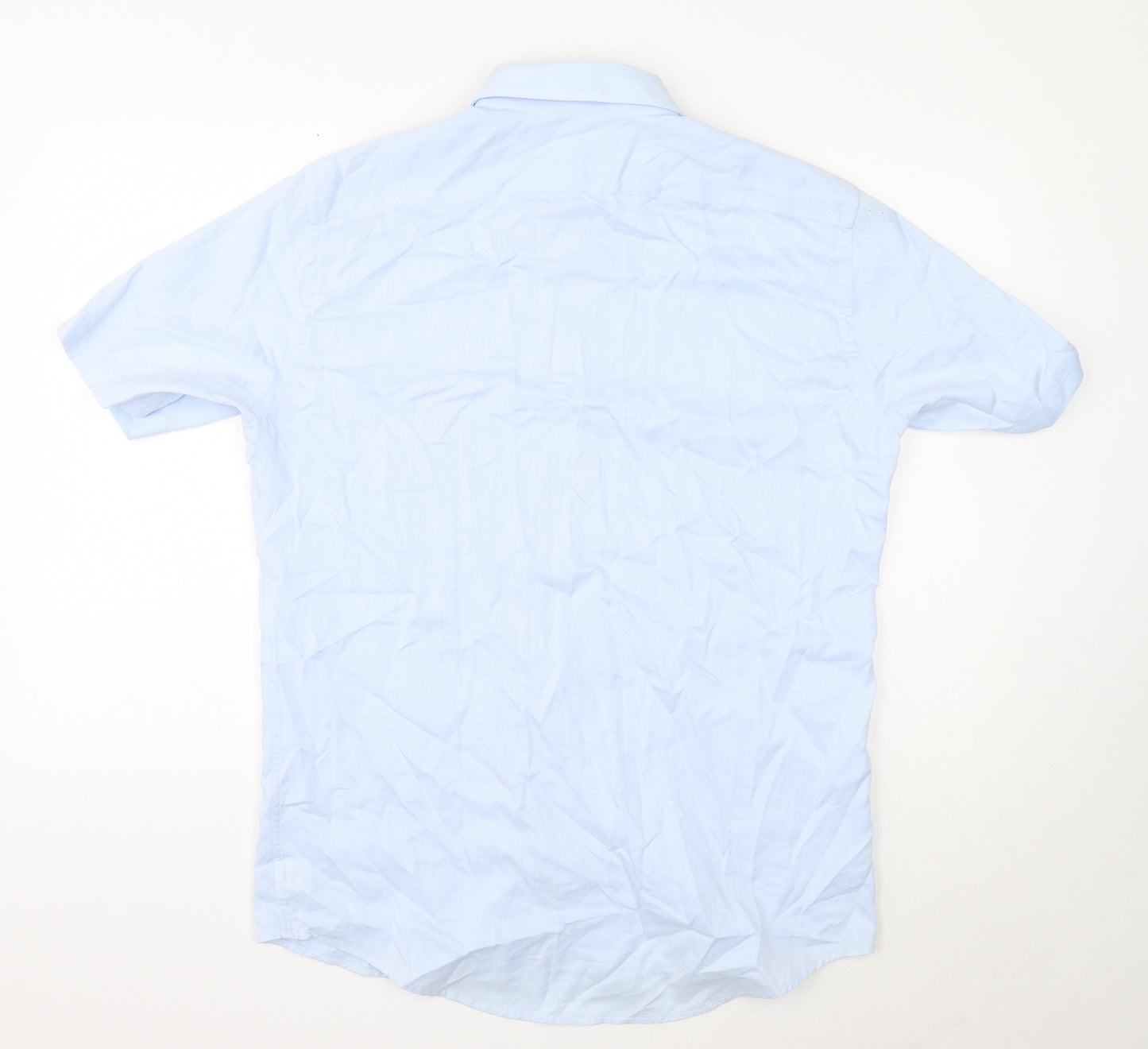 Lacoste Mens Blue Cotton Button-Up Size L Collared Button
