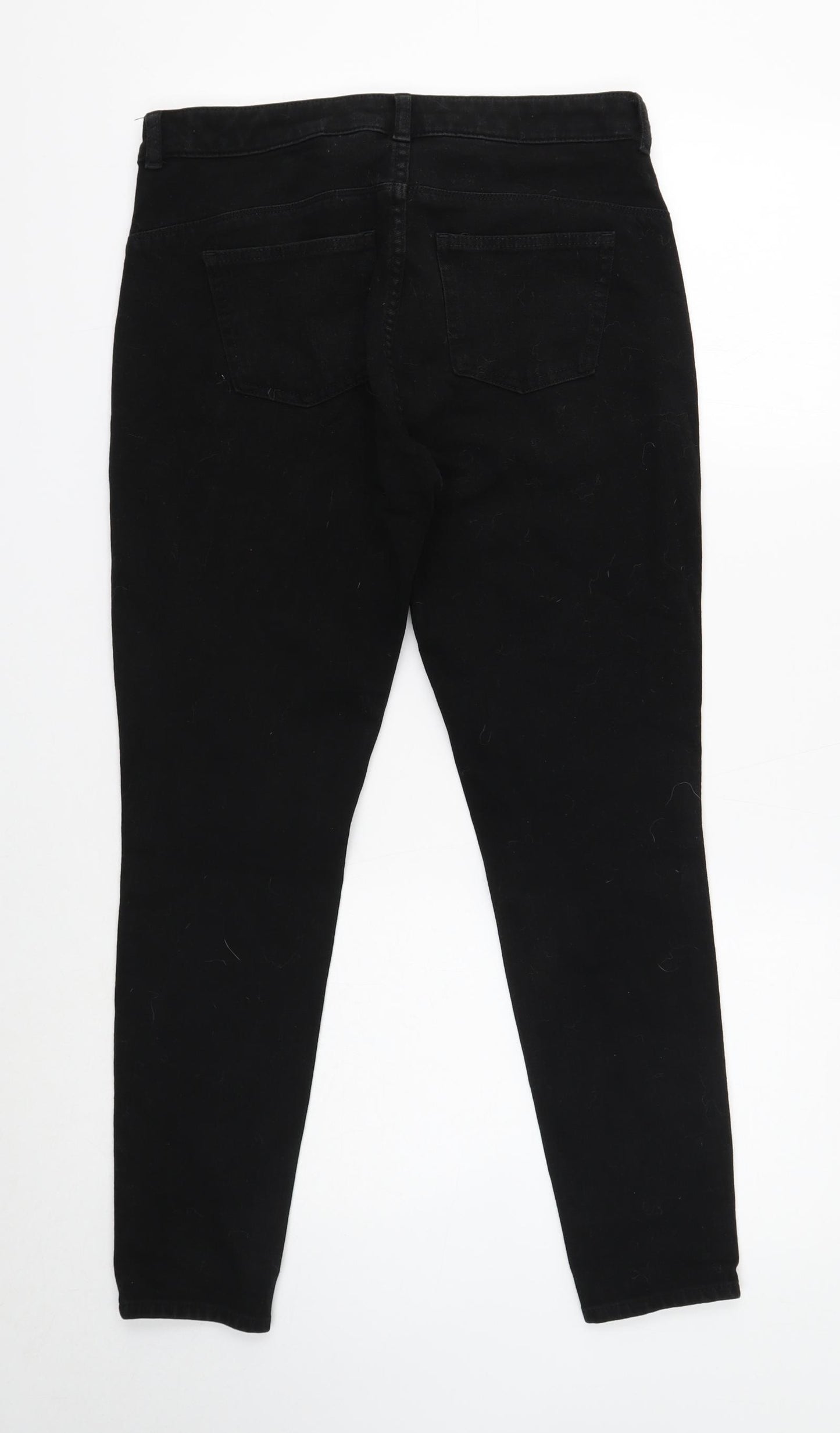 NEXT Womens Black Cotton Jegging Jeans Size 14 Regular Zip