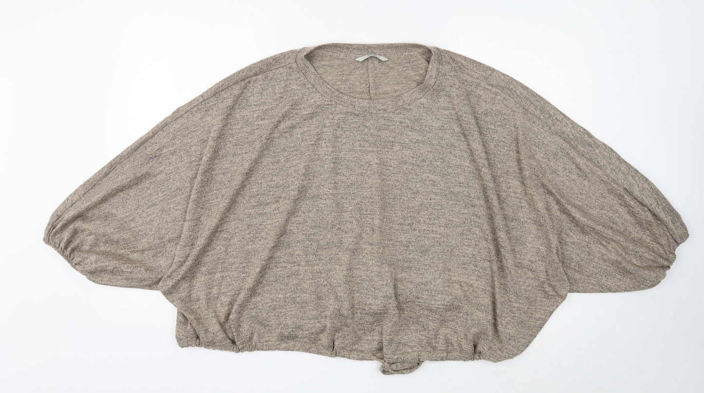 George Womens Brown Polyester Basic T-Shirt Size 20 Round Neck