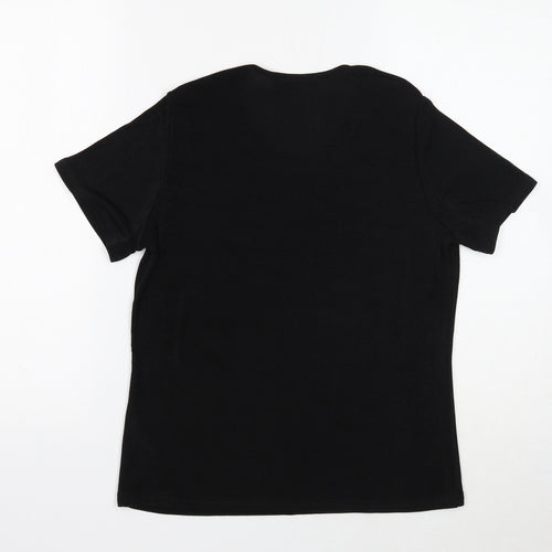 Julipa Womens Black Polyester Basic T-Shirt Size 8 Round Neck
