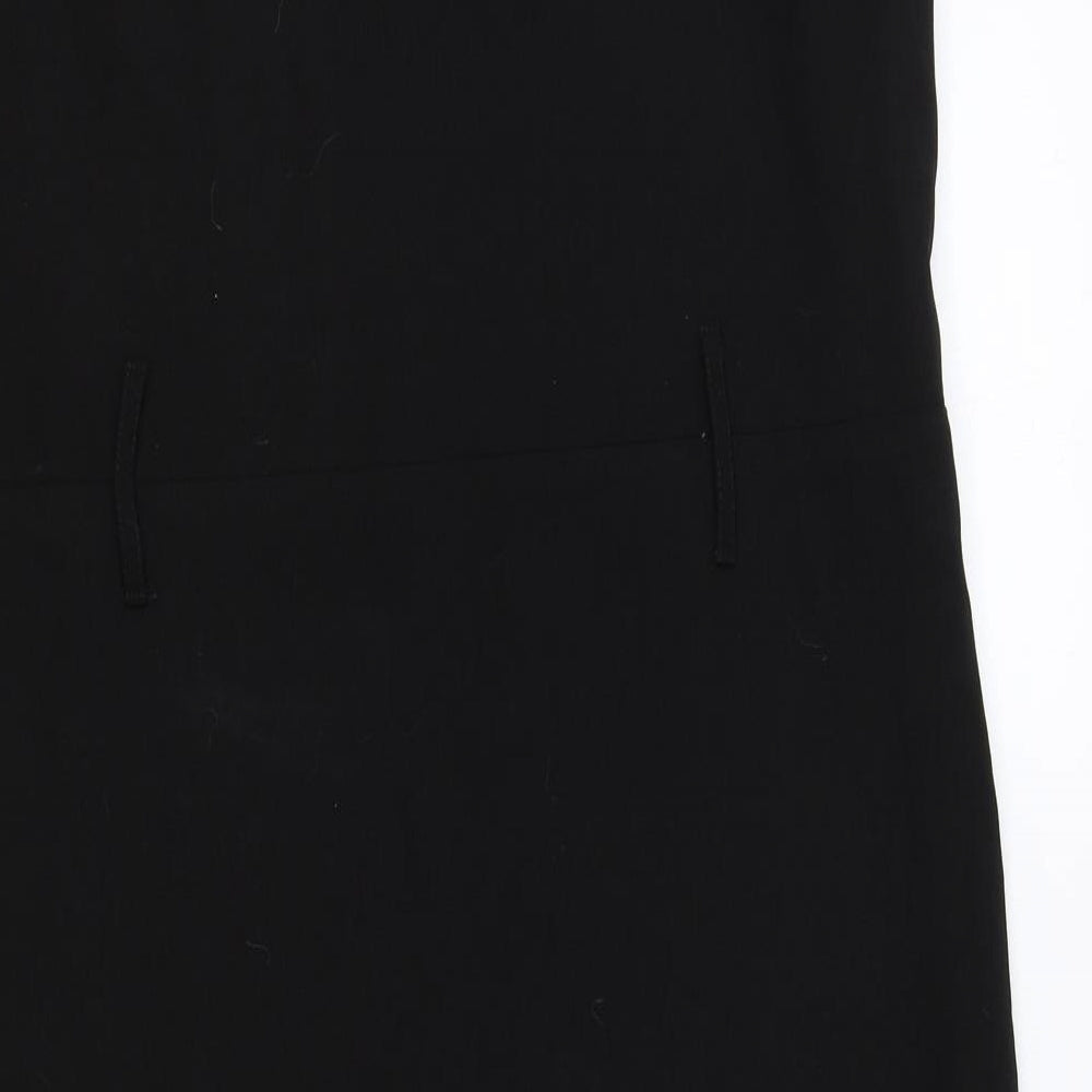 Papaya Womens Black Polyester Tank Dress Size 16 Round Neck Button