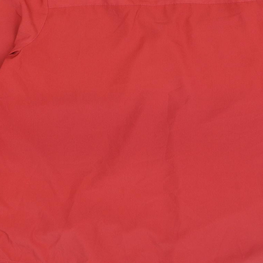 Marks and Spencer Womens Red Polyester Basic Button-Up Size 18 Collared
