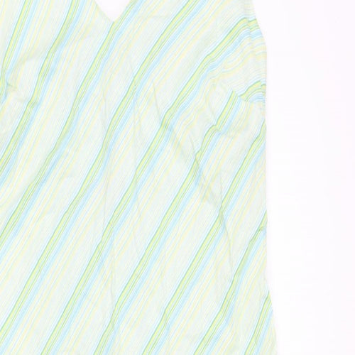 X-Mali Womens Multicoloured Striped Cotton Tank Dress Size L Halter Zip