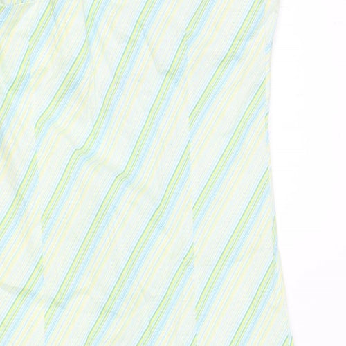X-Mali Womens Multicoloured Striped Cotton Tank Dress Size L Halter Zip