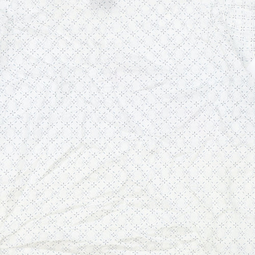 Kathmandu Womens White Geometric 100% Cotton Basic T-Shirt Size 16 Scoop Neck
