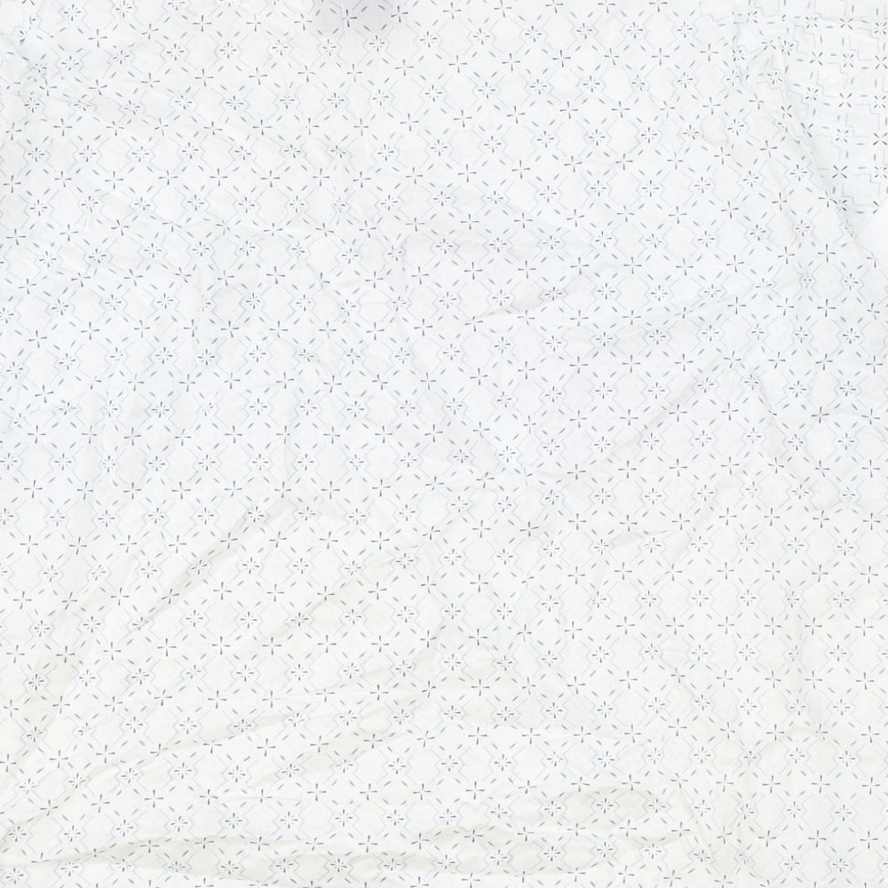 Kathmandu Womens White Geometric 100% Cotton Basic T-Shirt Size 16 Scoop Neck