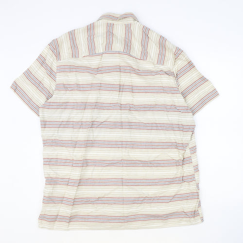 NEXT Mens Multicoloured Striped 100% Cotton Polo Size XL Collared Button