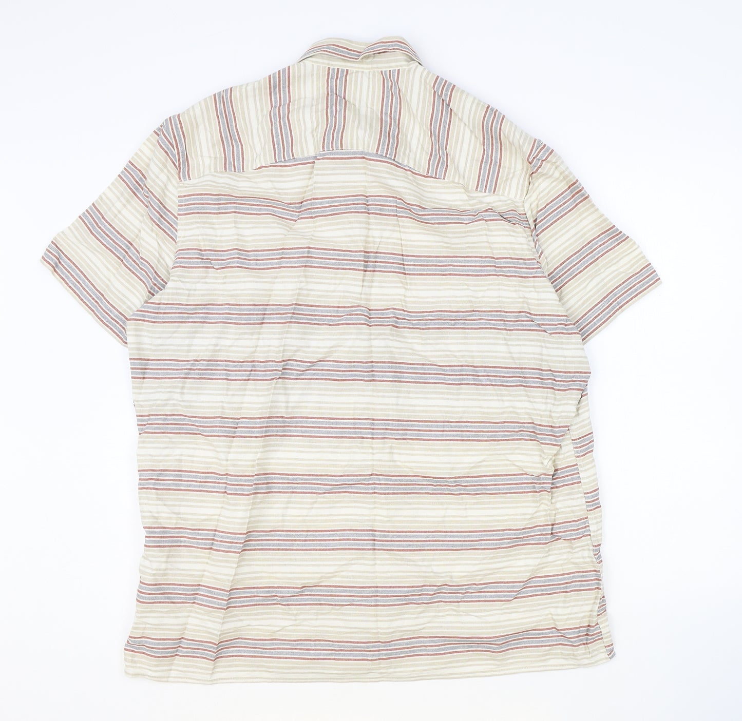 NEXT Mens Multicoloured Striped 100% Cotton Polo Size XL Collared Button