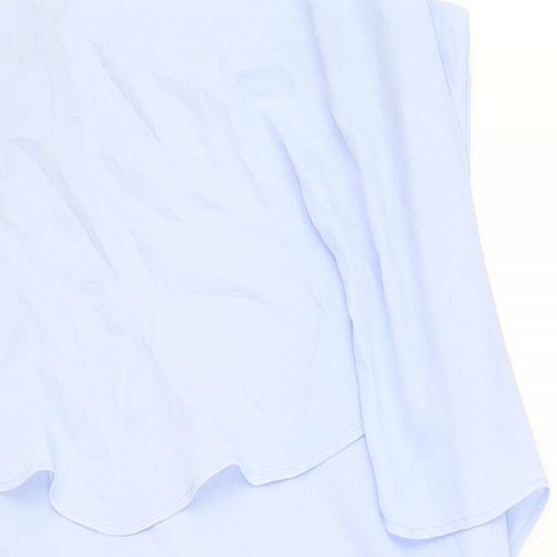 NEXT Womens Blue Polyester A-Line Size 8 Scoop Neck Zip - Layered