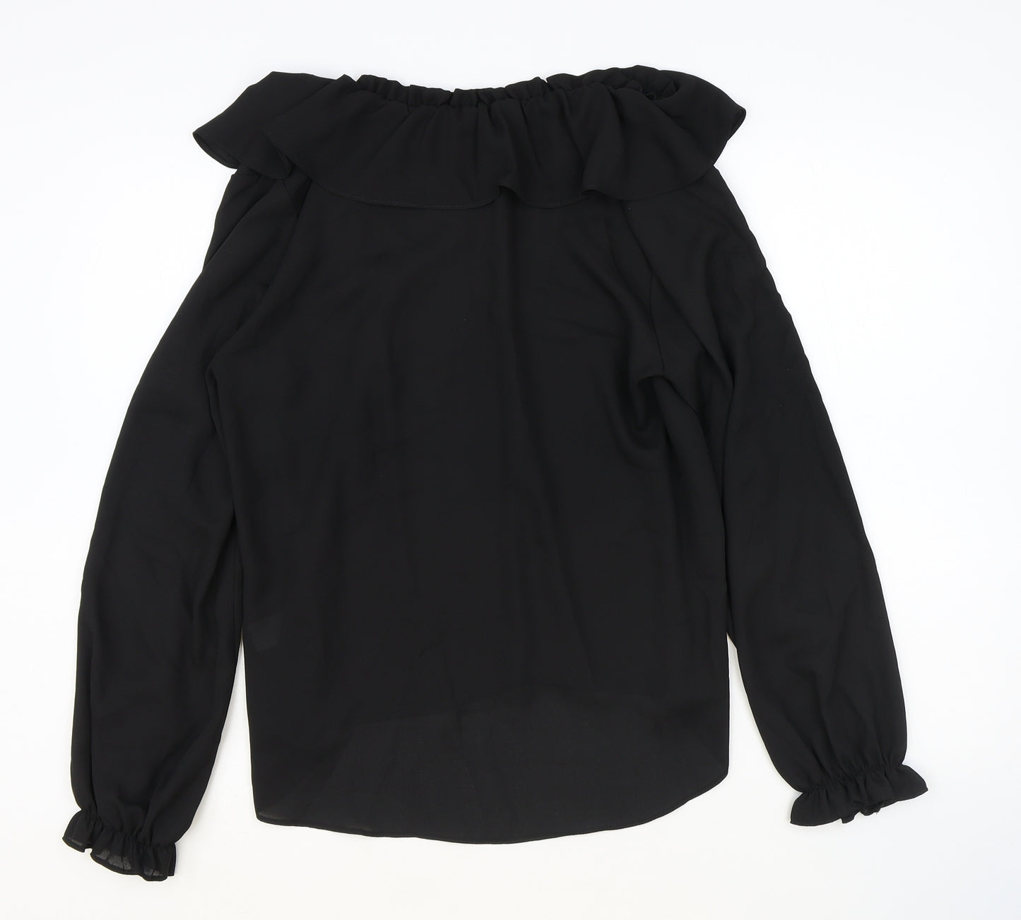 Primark Womens Black Polyester Basic Blouse Size 12 V-Neck