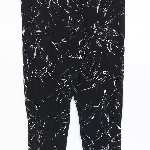 USA Pro Womens Black Geometric Polyester Jogger Leggings Size 10