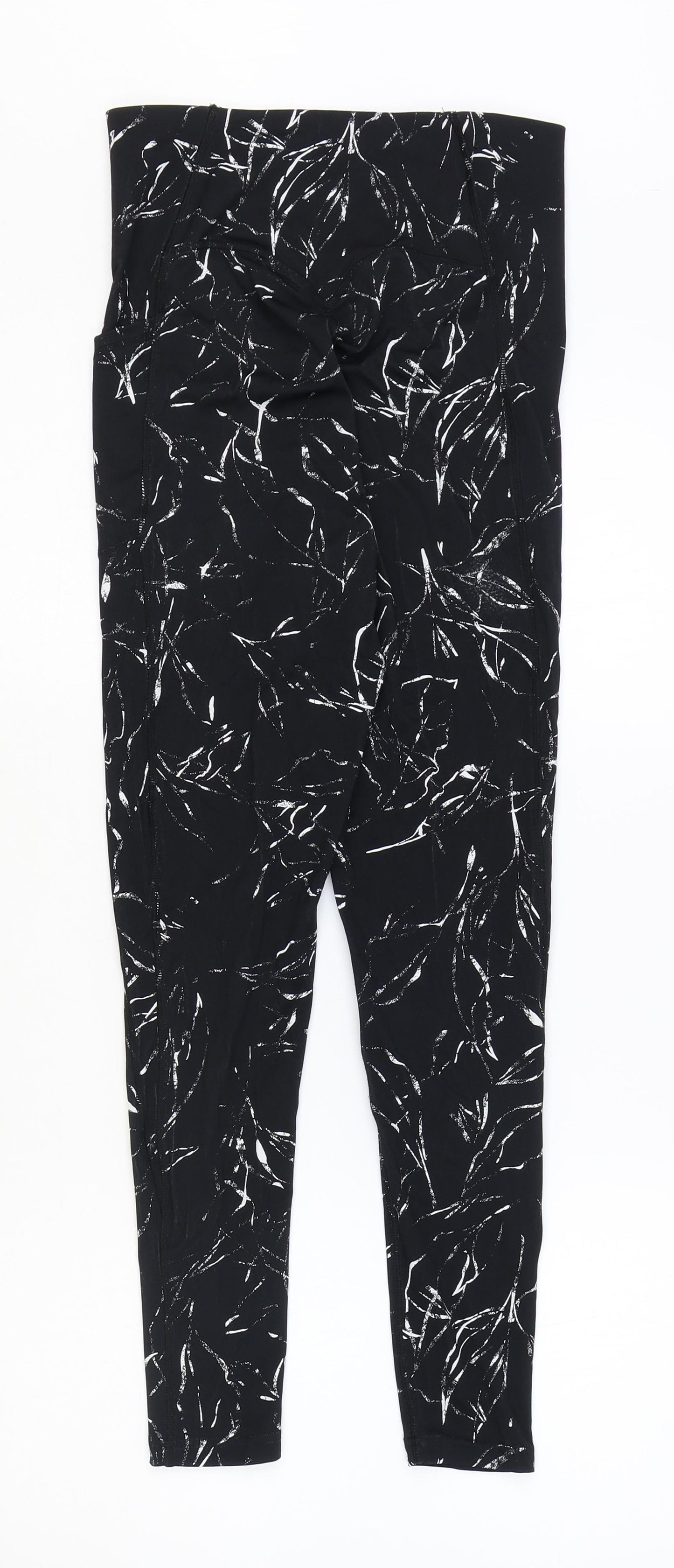 USA Pro Womens Black Geometric Polyester Jogger Leggings Size 10