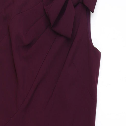 Eliza J Womens Purple Polyester A-Line Size 8 Round Neck Zip