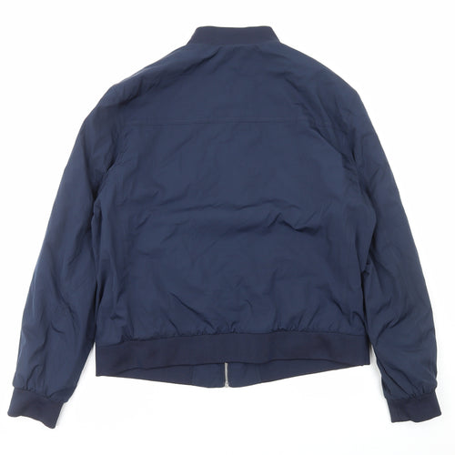 Marks and Spencer Womens Blue Bomber Jacket Jacket Size L Zip
