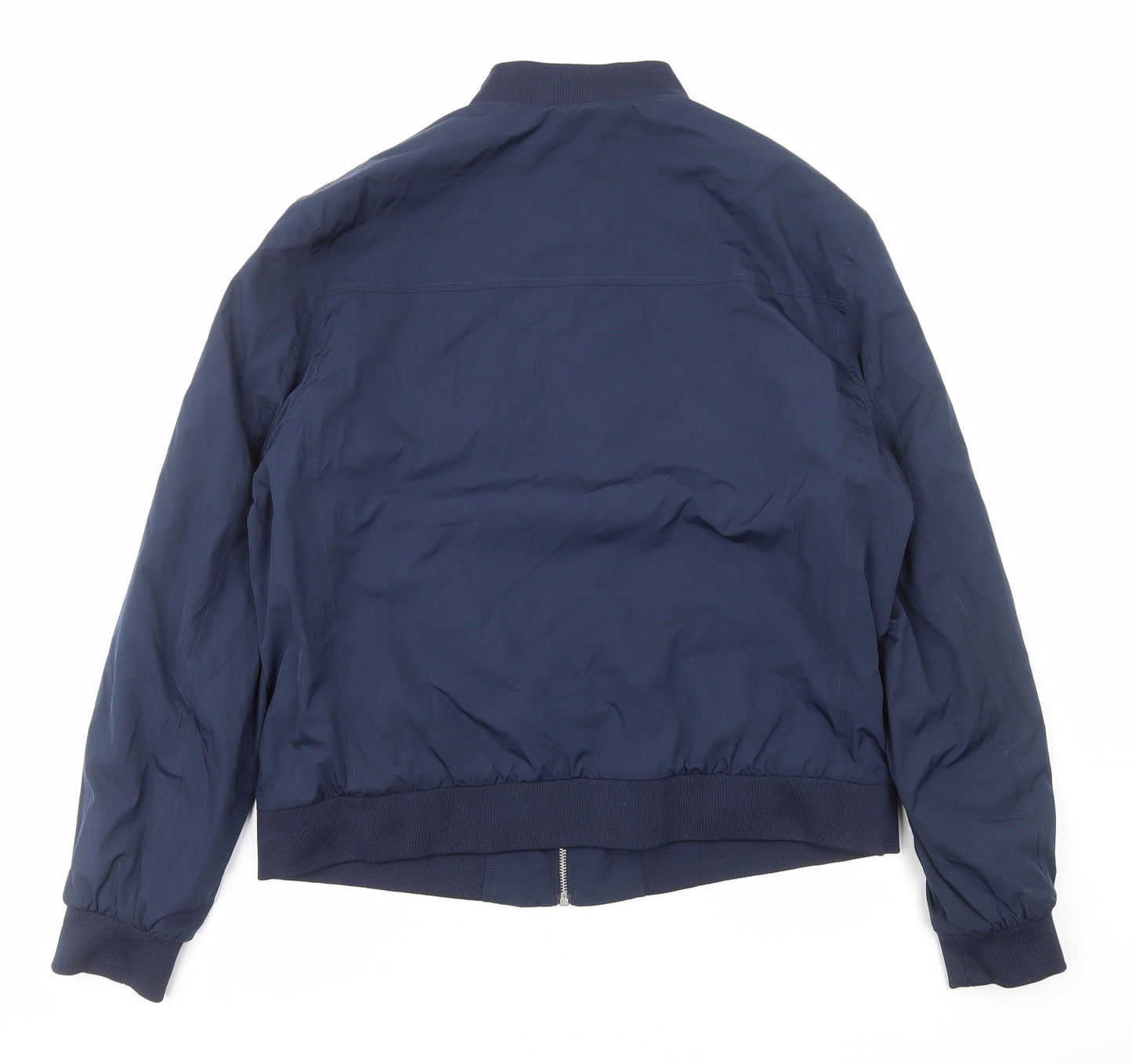 Marks and Spencer Womens Blue Bomber Jacket Jacket Size L Zip