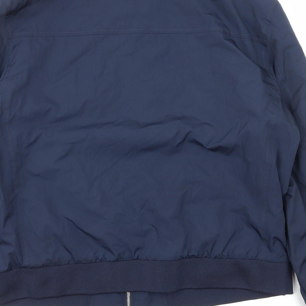 Marks and Spencer Womens Blue Bomber Jacket Jacket Size L Zip