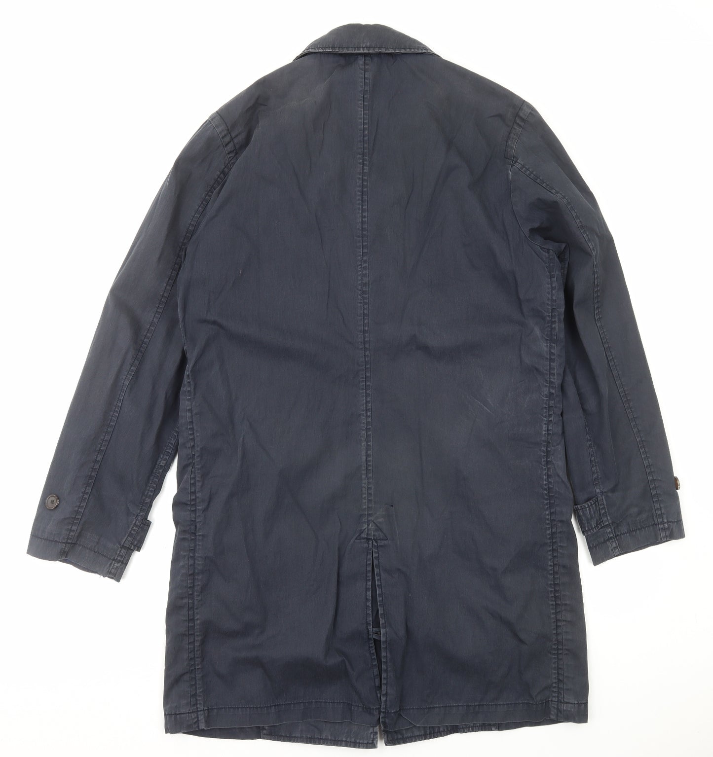 Boden Mens Blue Rain Coat Coat Size M Button