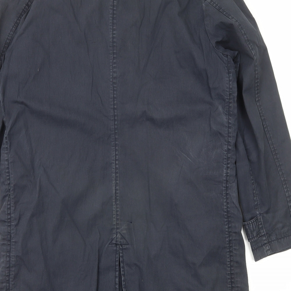 Boden Mens Blue Rain Coat Coat Size M Button