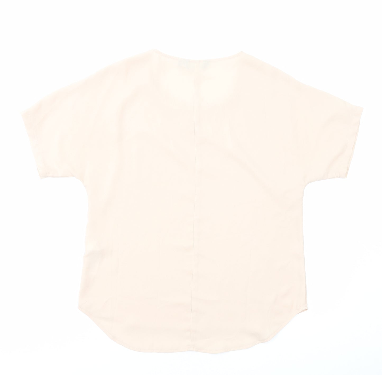 New Look Womens Pink Polyester Basic T-Shirt Size 8 Round Neck