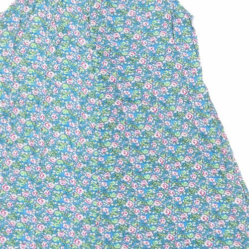 Mey Lon Mey Womens Blue Geometric Viscose Tank Dress Size M Round Neck Pullover