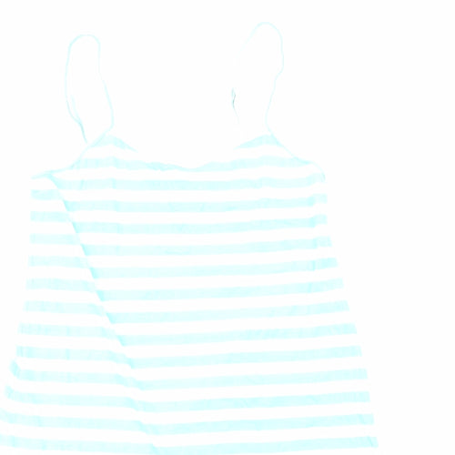 Follow That Dream Womens Blue Striped Viscose Tank Dress Size 12 V-Neck Pullover