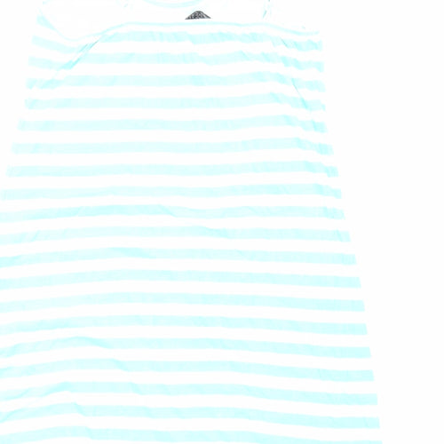 Follow That Dream Womens Blue Striped Viscose Tank Dress Size 12 V-Neck Pullover