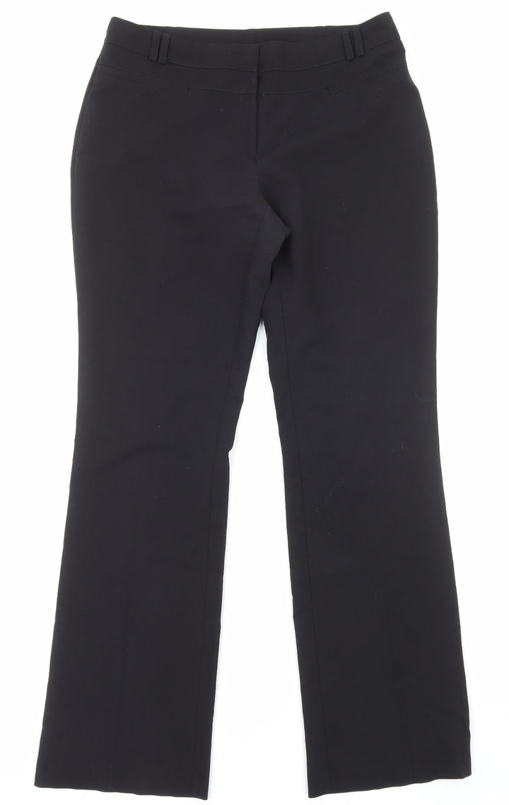 Dorothy Perkins Womens Black Viscose Dress Pants Trousers Size 10 Regular Zip