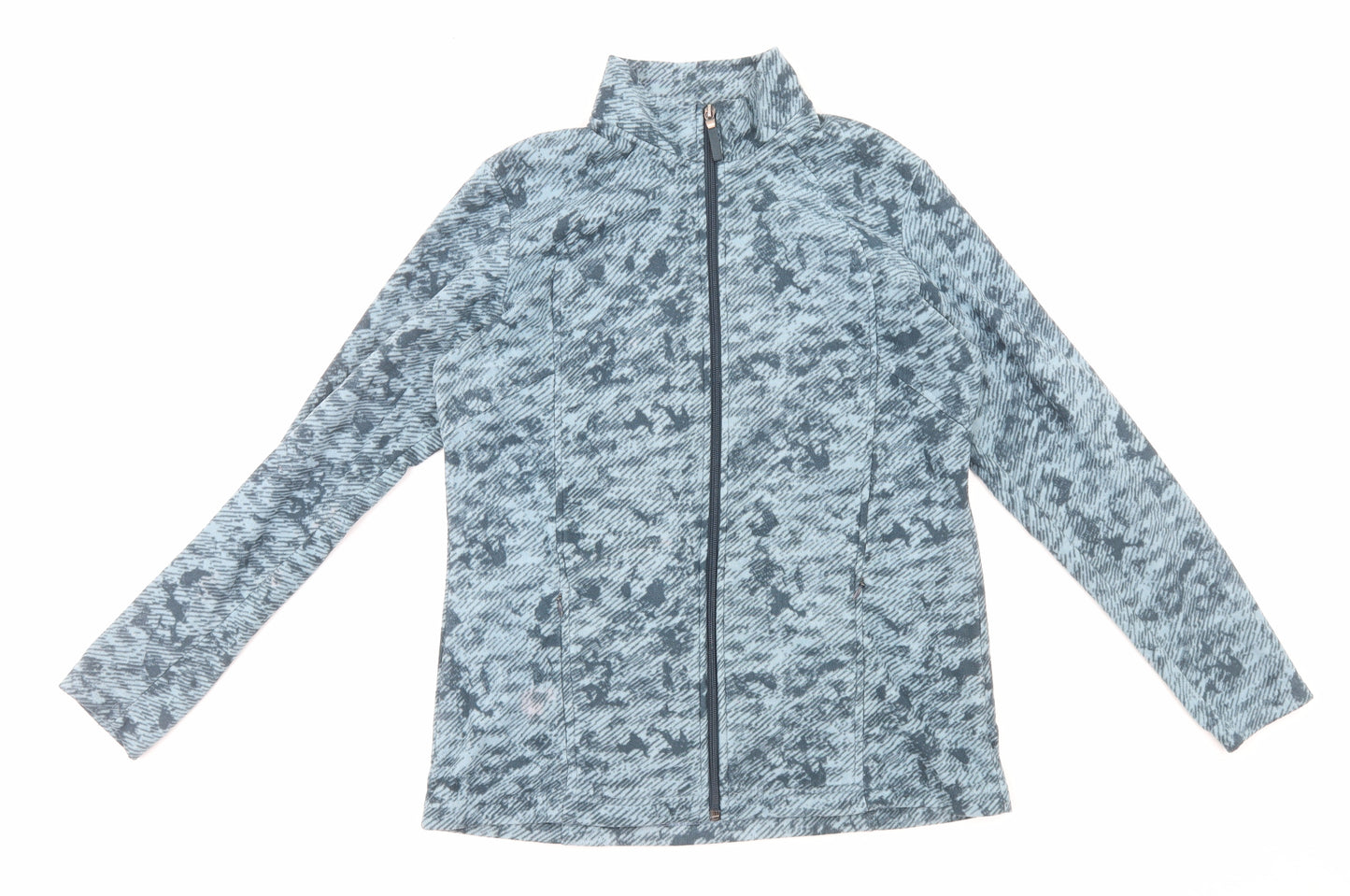 Marks and Spencer Womens Blue Geometric Jacket Size 14 Zip