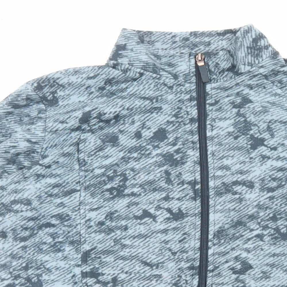 Marks and Spencer Womens Blue Geometric Jacket Size 14 Zip