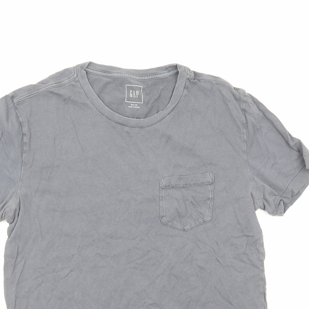Gap Mens Grey Cotton T-Shirt Size XS Round Neck