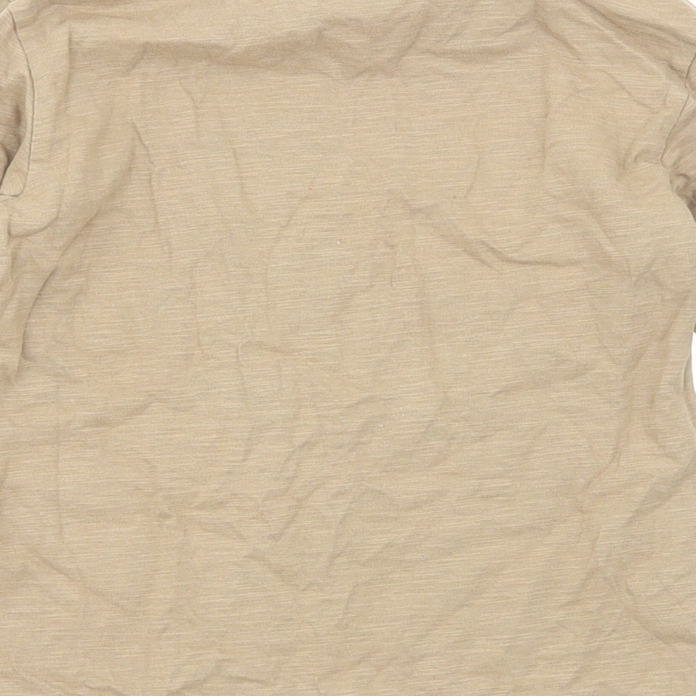 NEXT Boys Brown Cotton Basic T-Shirt Size 4 Years Round Neck Pullover