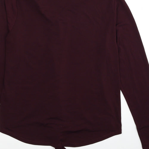 Select Womens Red Polyester Basic Button-Up Size 12 V-Neck