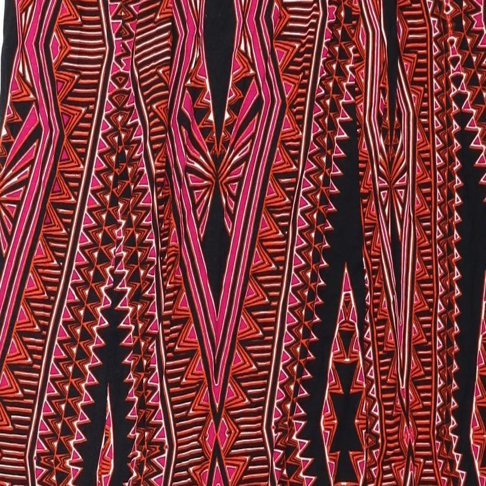 Wallis Womens Red Geometric Viscose Straight & Pencil Skirt Size M