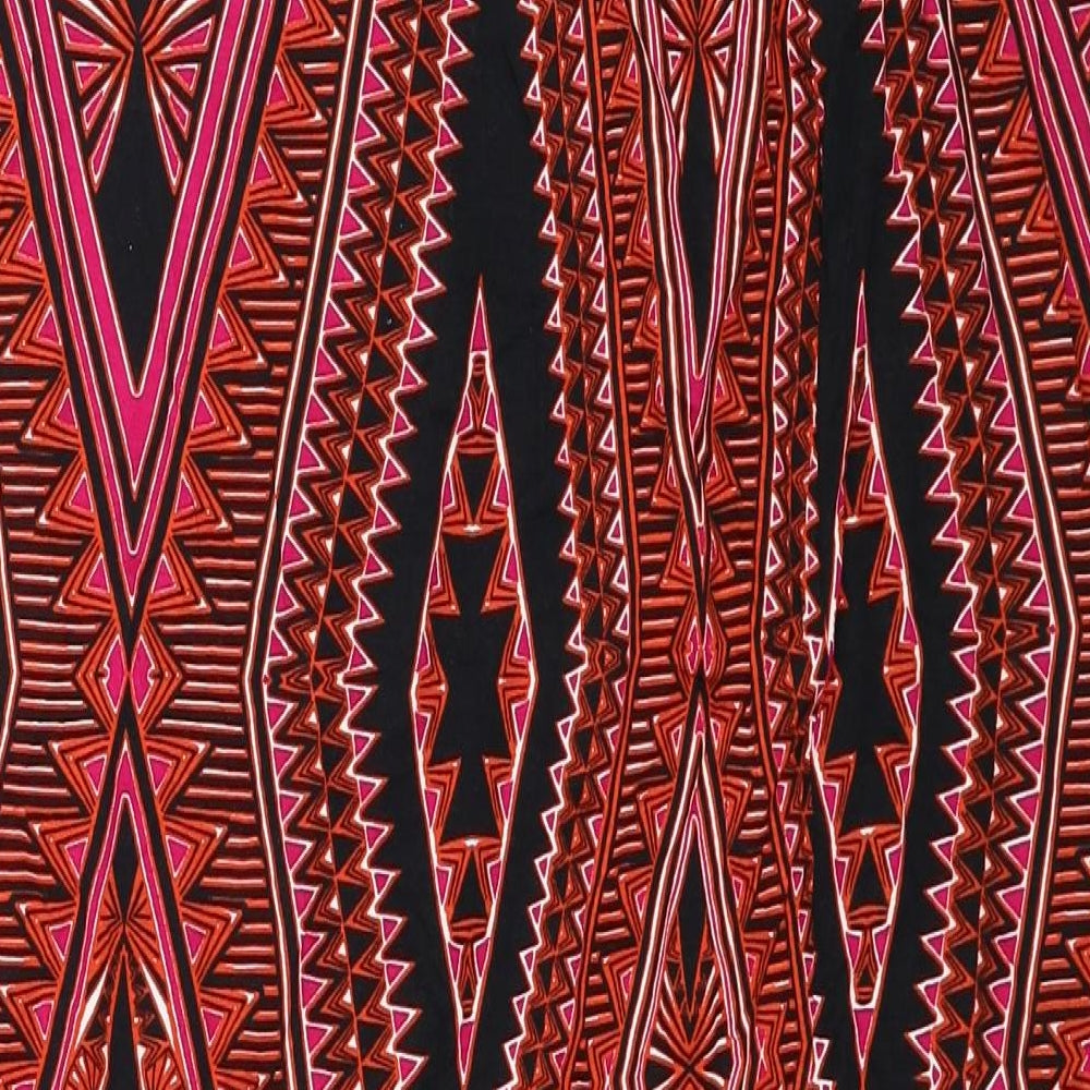 Wallis Womens Red Geometric Viscose Straight & Pencil Skirt Size M