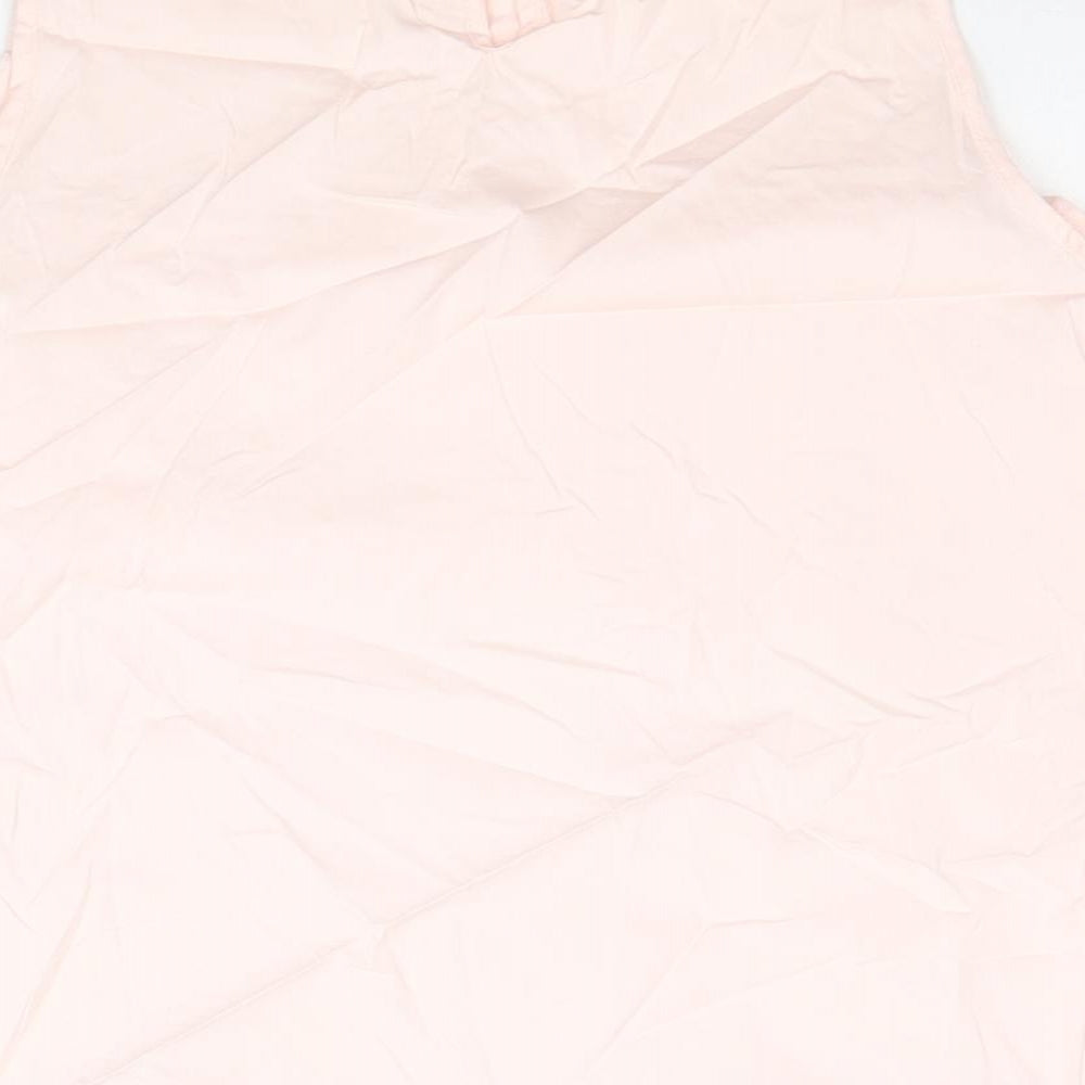 Atmosphere Womens Pink Cotton Cropped Blouse Size 12 Round Neck