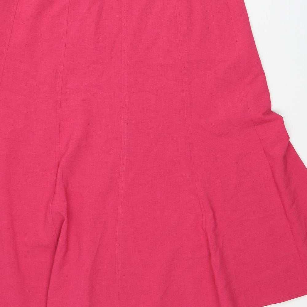 EWM Womens Pink Polyester Flare Skirt Size 14 Zip