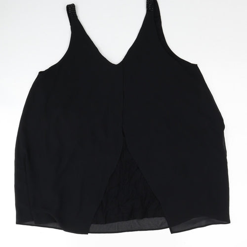 NEXT Womens Black Polyester Basic Tank Size 12 V-Neck