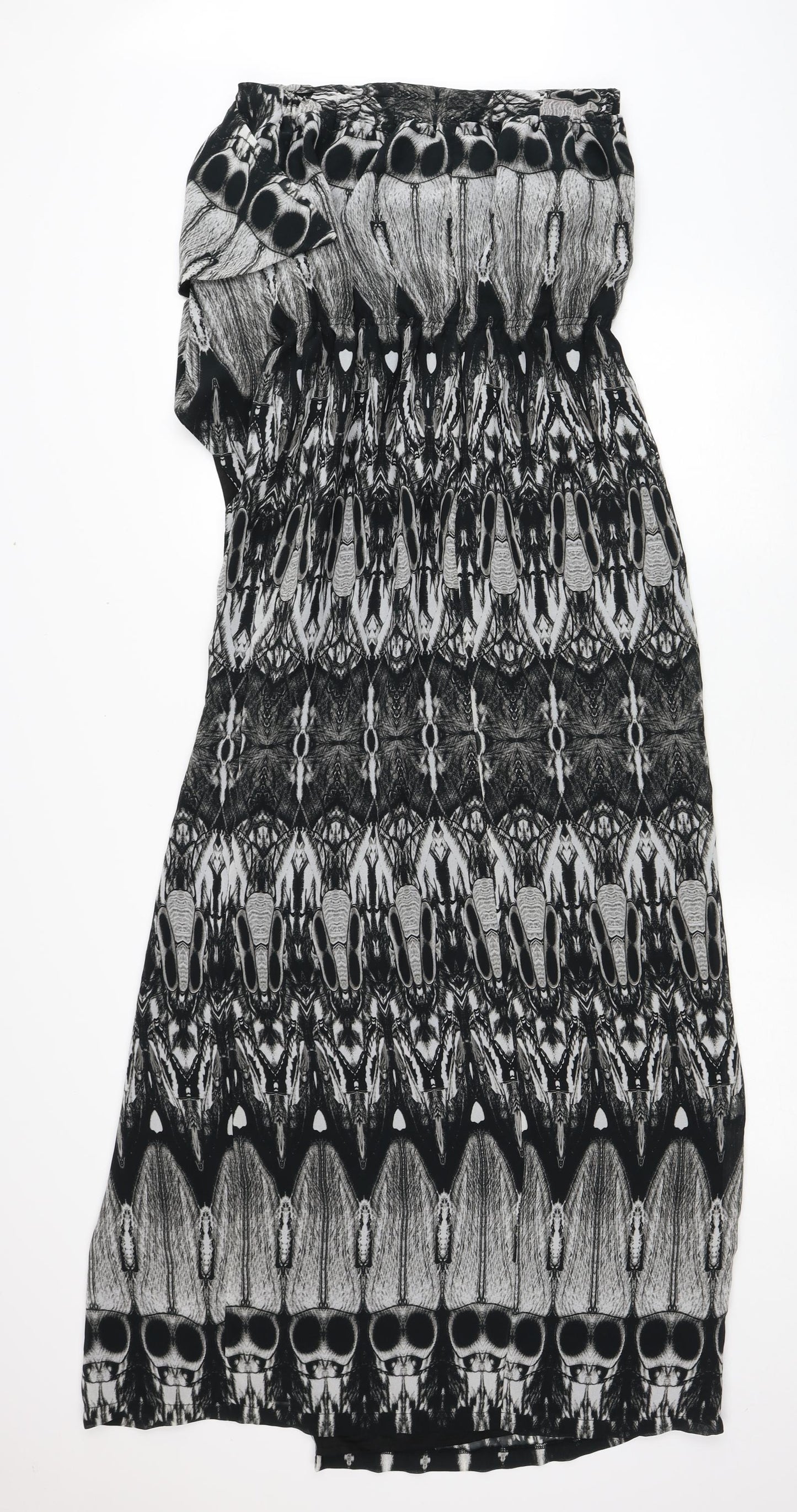 Abandon Womens Grey Geometric Polyester Tank Dress Size M One Shoulder Pullover