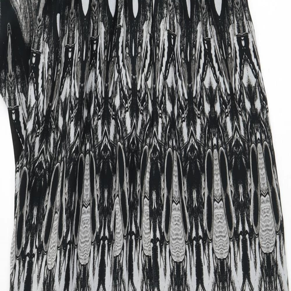 Abandon Womens Grey Geometric Polyester Tank Dress Size M One Shoulder Pullover