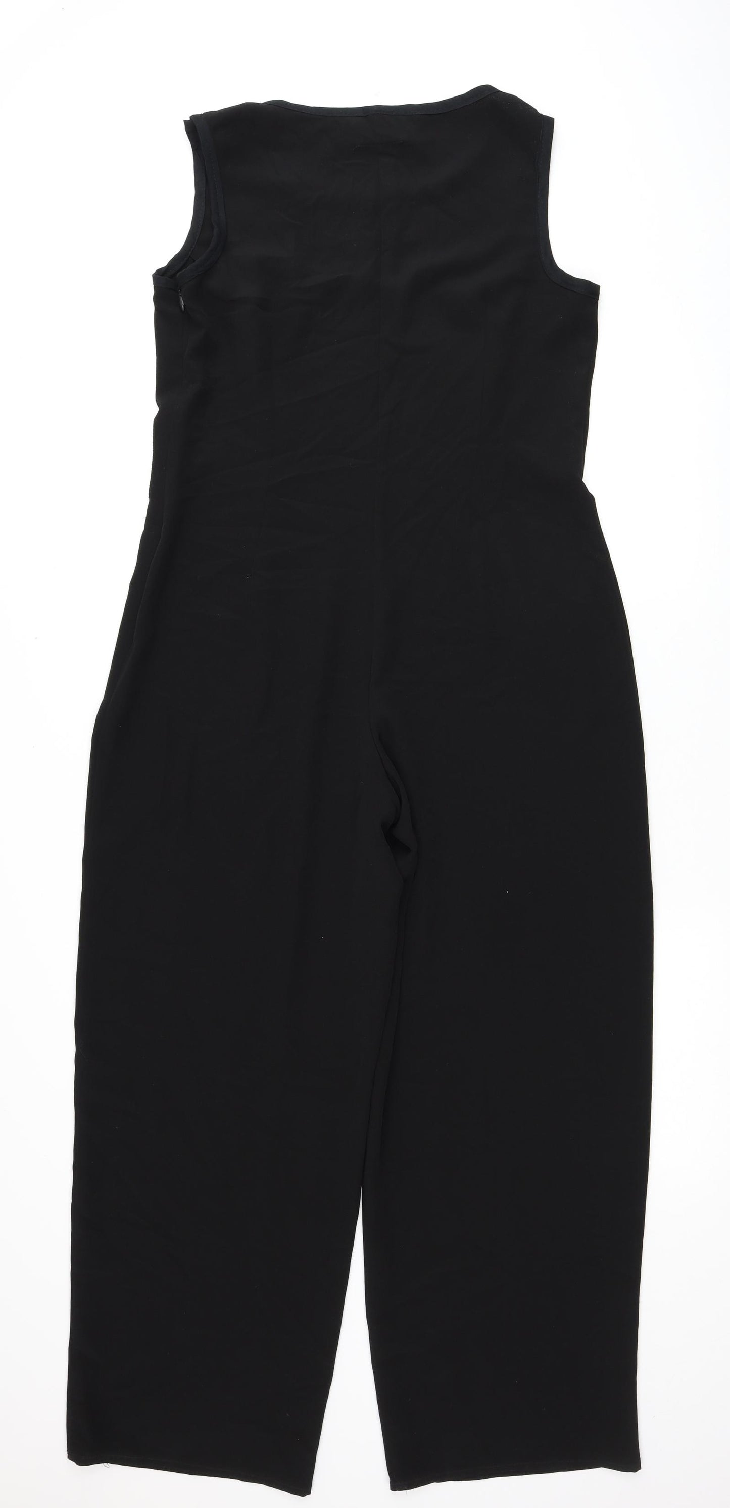 Wallis Womens Black Polyester Jumpsuit One-Piece Size 12 Zip