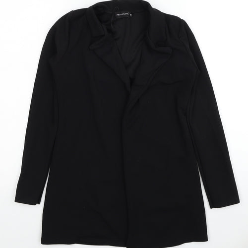 PRETTYLITTLETHING Womens Black Jacket Coatigan Size 8
