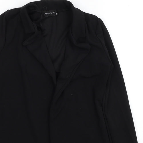 PRETTYLITTLETHING Womens Black Jacket Coatigan Size 8