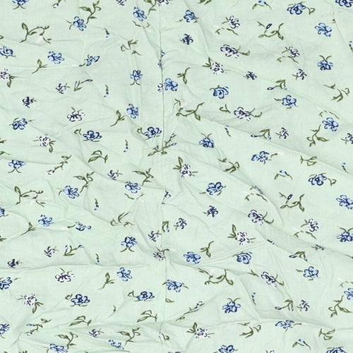 Motel Womens Green Floral Viscose Mini Skirt Size 2XS Zip