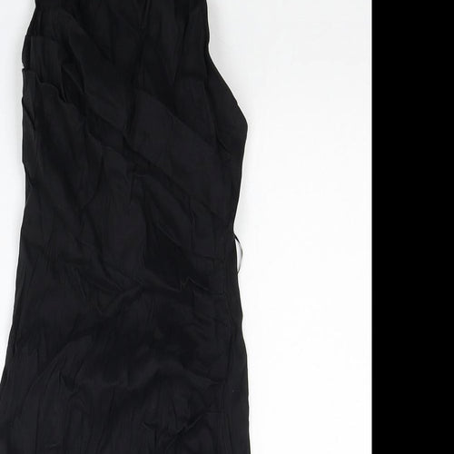 Zara Womens Black Linen A-Line Size XS Square Neck Pullover