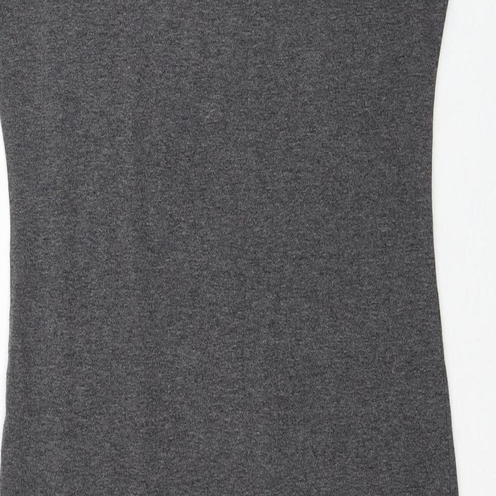 Atmosphere Womens Grey Cotton T-Shirt Dress Size 12 Round Neck Pullover