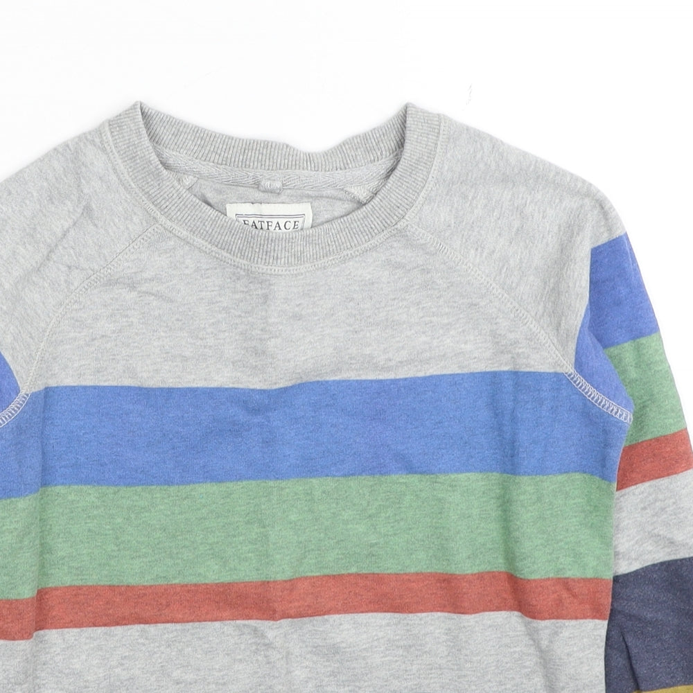Fat Face Boys Multicoloured Striped Cotton Pullover Sweatshirt Size 6-7 Years Pullover