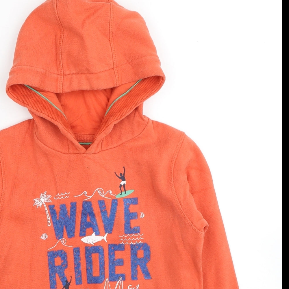 Fat Face Boys Orange Cotton Pullover Hoodie Size 6-7 Years Pullover - Wave Rider