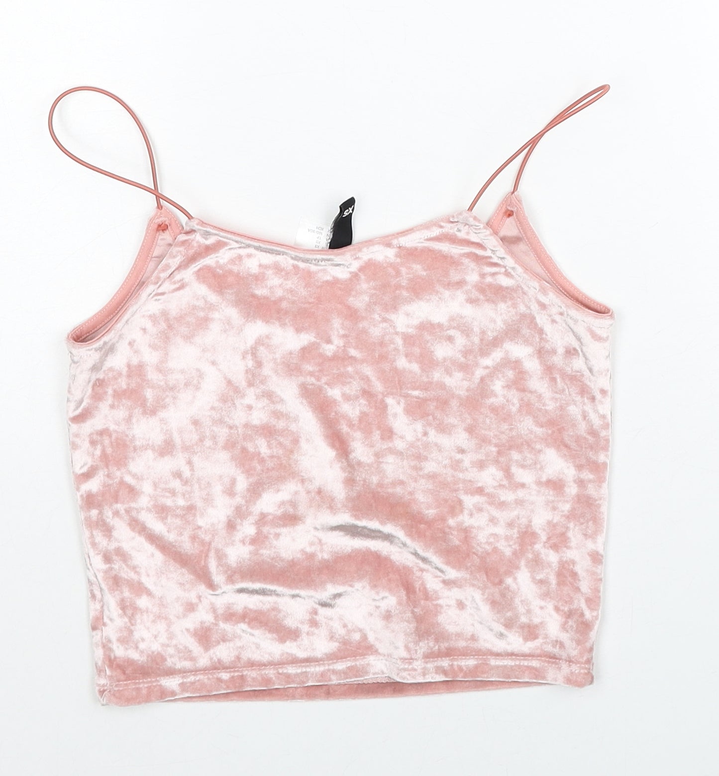 H&M Womens Pink Polyester Cropped Tank Size XS Round Neck