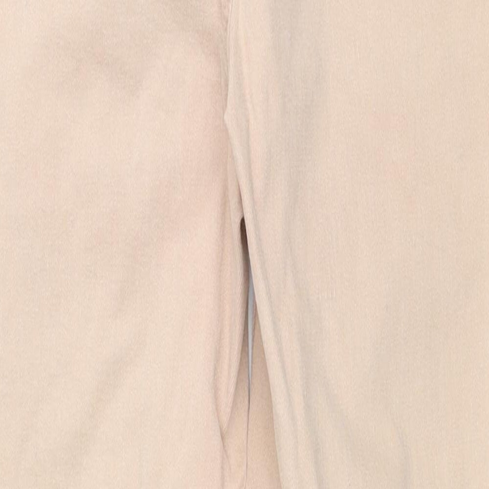 Marks and Spencer Womens Beige Cotton Straight Jeans Size 12 Regular Zip